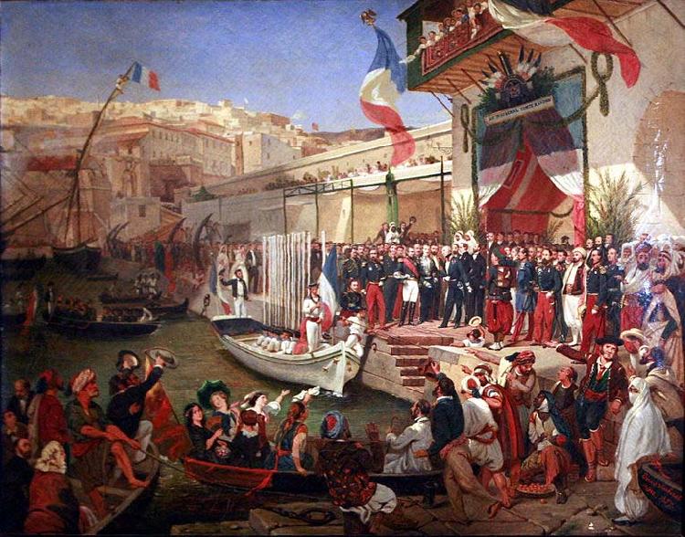 Ernest Francis Vacherot Arrival of Marshal Randon in Algiers in 1857. oil painting picture